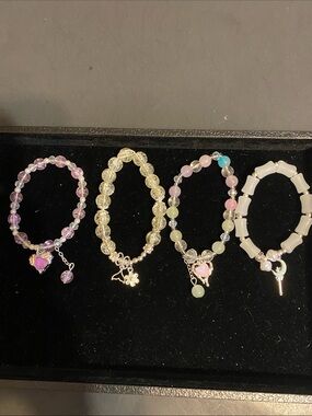 Delicate Pastel Bead Charm Bracelet - Pink, Yellow, Green, Lavender